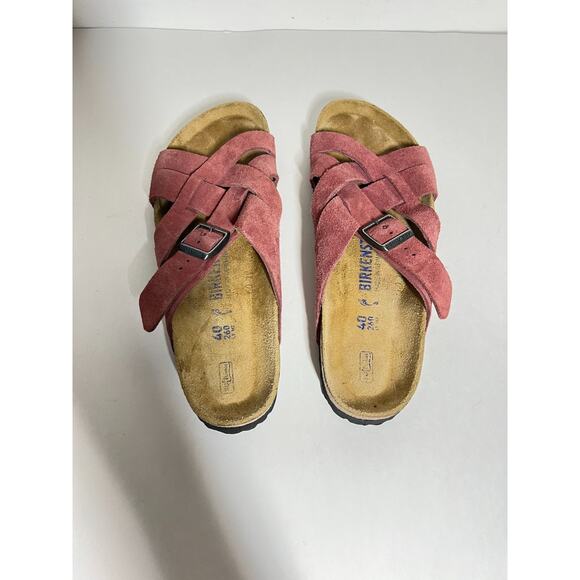 Birkenstock Maroon Suede Lugano Braided Slip On Adjust Sandal 40 Reg-Nar 9-9.5 - Picture 5 of 8